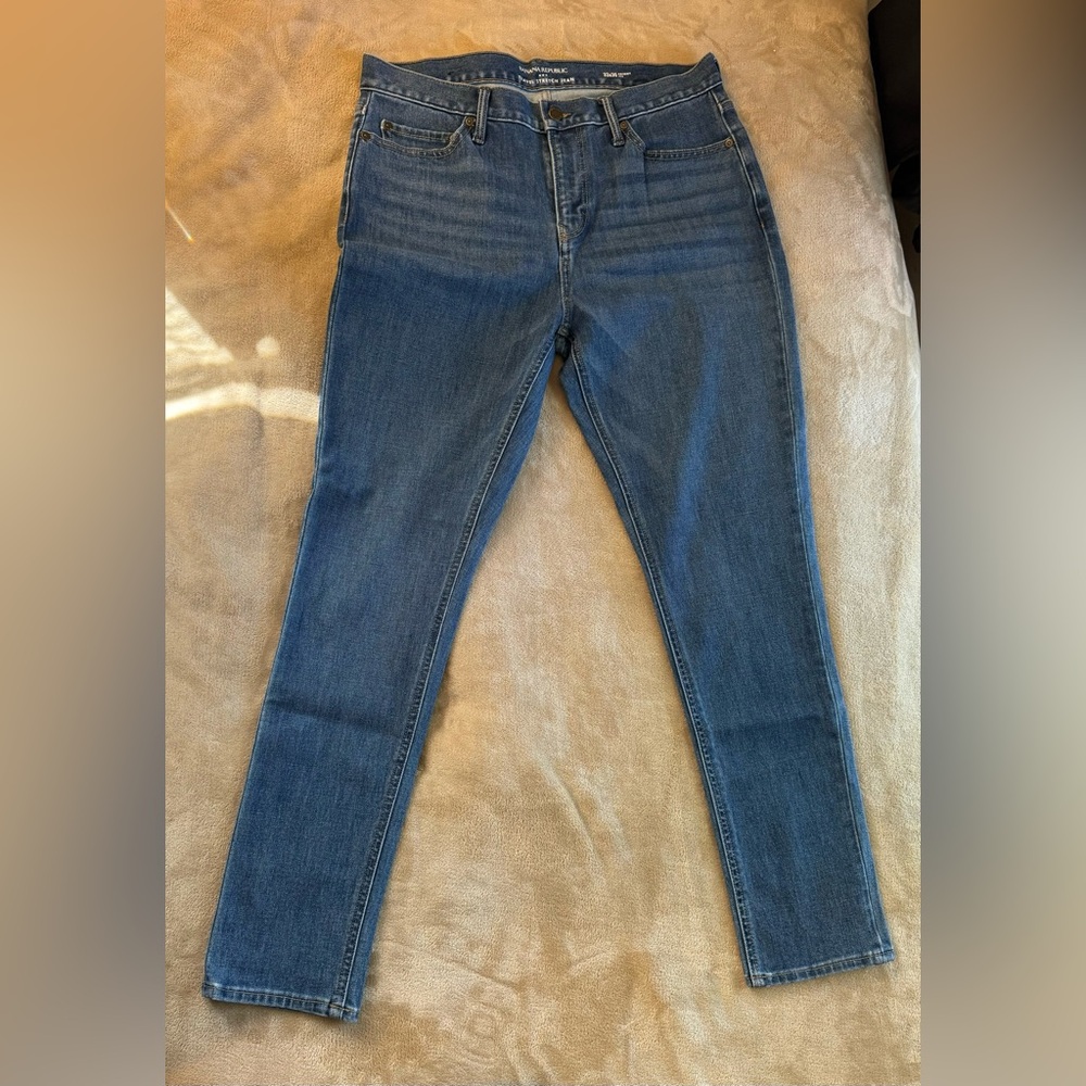 Banana Republic Skinny Stretch Travel Jean, Mid Blue Wash